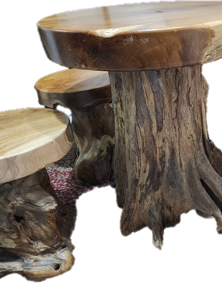 Woodland Retreat (log table and stool)