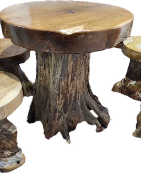 Woodland Retreat (log table and stool)