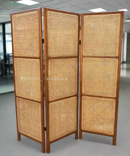 Woven Wonder (3 Fold Rattan Partition)